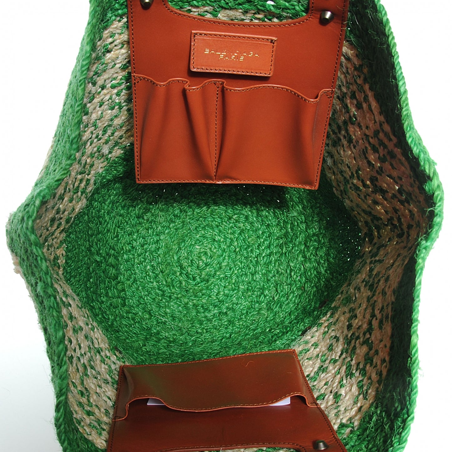 Panier Basket Tote Green Natural