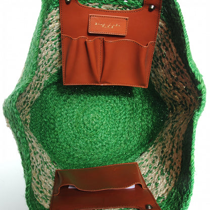 Balenciaga Panier Basket Tote Green Natural 5 of 7