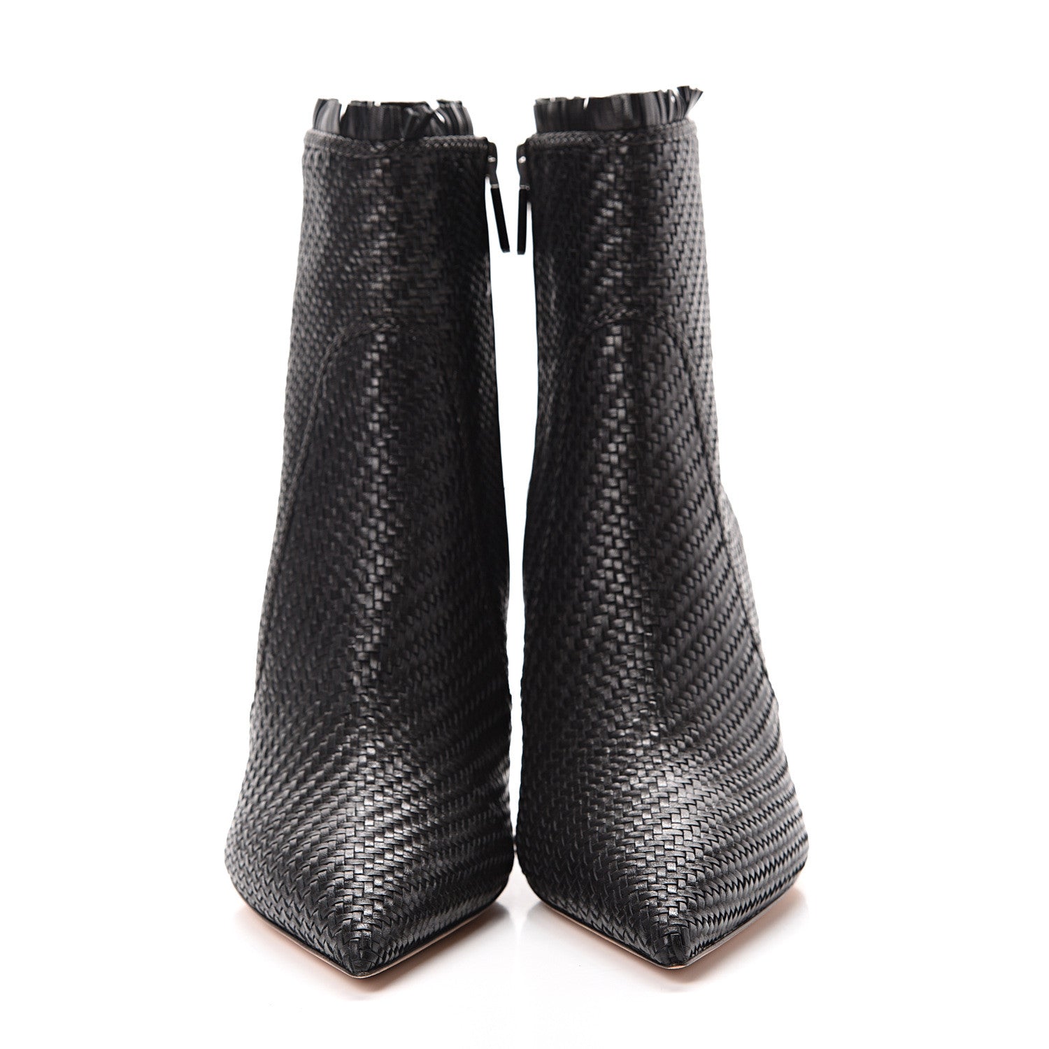Christian Dior Lambskin Woven Ankle Boots 42 Black 2 of 10