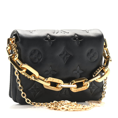 Louis Vuitton Lambskin Embossed Monogram Coussin Belt Bag Black 3 of 8