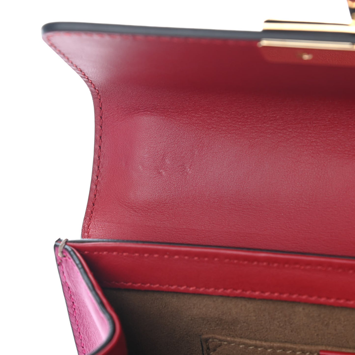 GG Supreme Monogram Calfskin Small Padlock Shoulder Bag Beige Hibiscus Red New Rosette