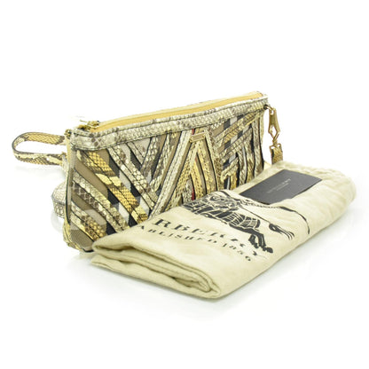 Burberry Python House Check Stitched Bridle Clutch Bag 3 of 11
