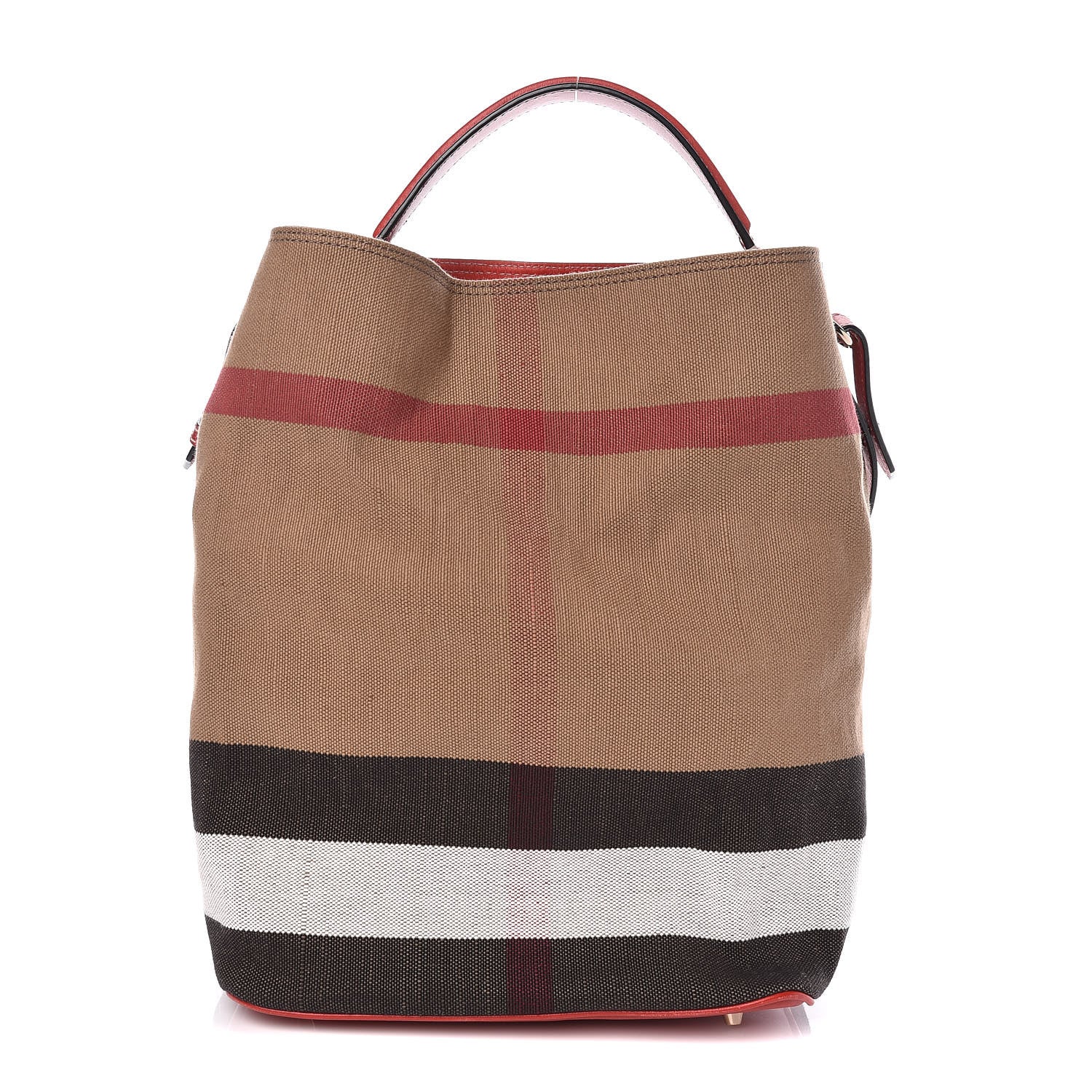 Burberry Canvas Mega Check Medium Ashby Hobo Cadmium Red 1 of 9