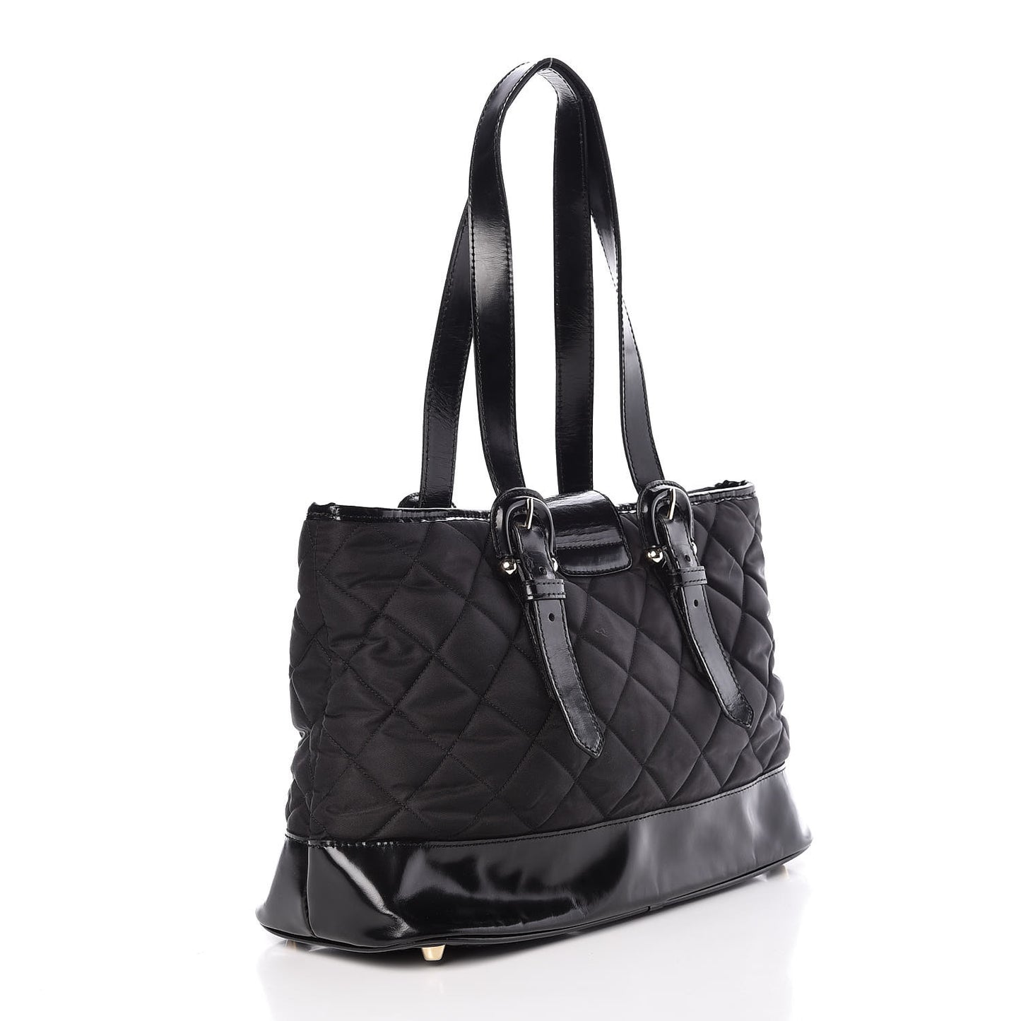 Nylon Quilted Tote Black