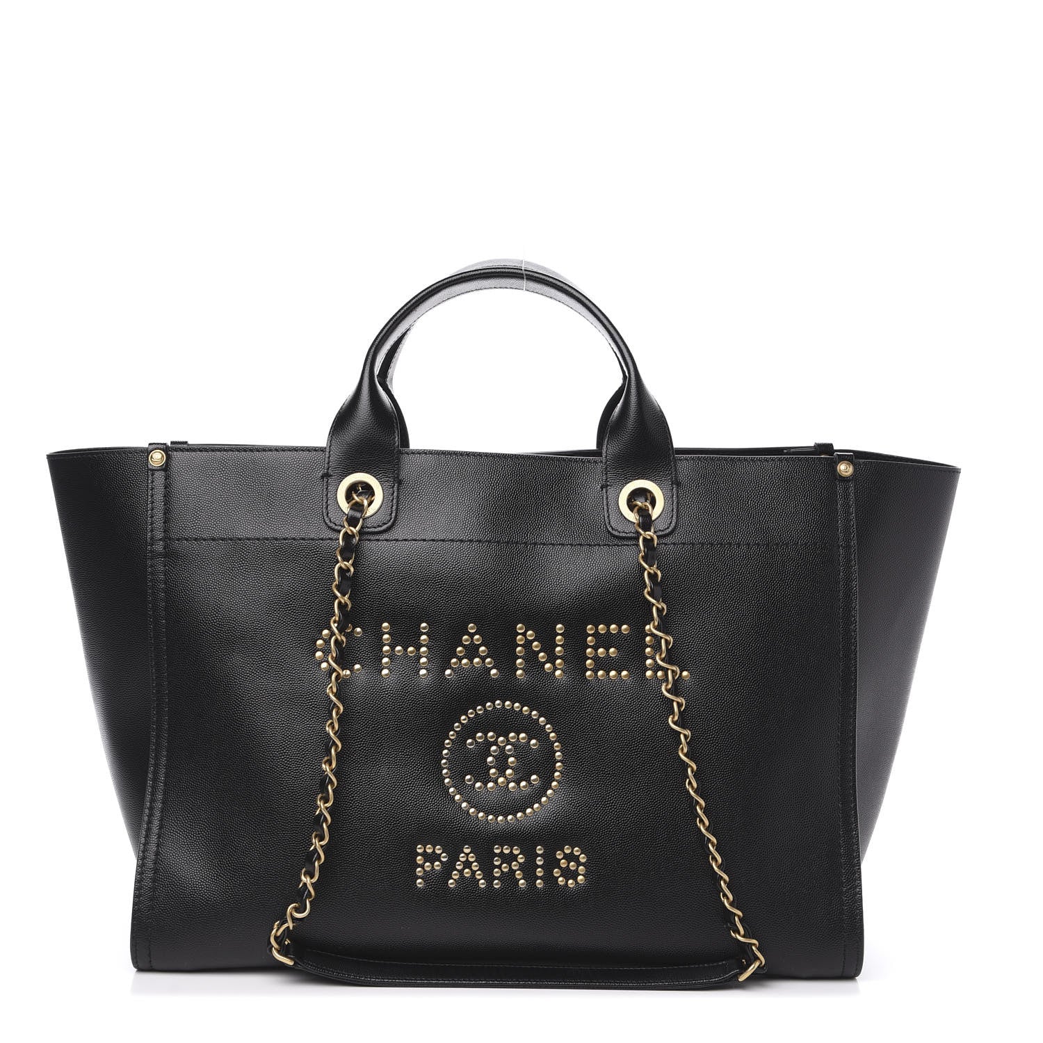 Chanel Caviar Medium Studded Deauville Tote Black 1 of 12
