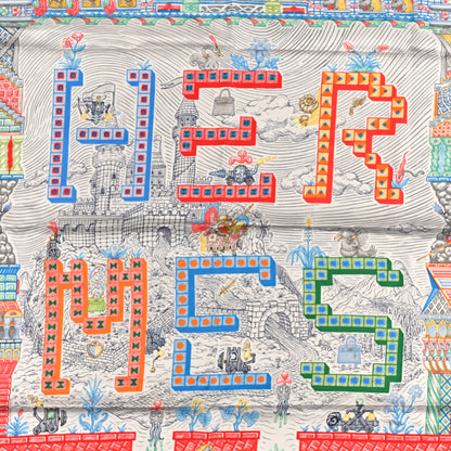 Hermes Silk Super Silk Quest Scarf 90 Argent Corail Multicolor 2 of 3