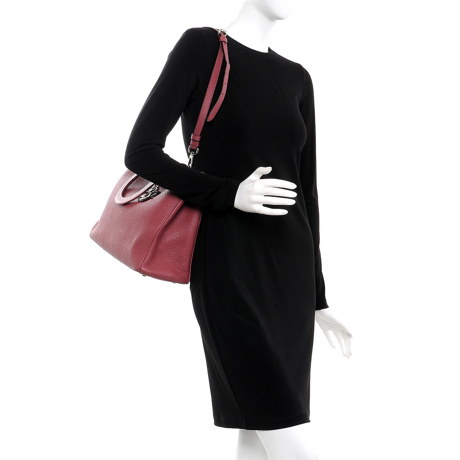 Christian Dior Bullcalf Large Diorissimo Tote Dark Pink 2 of 12
