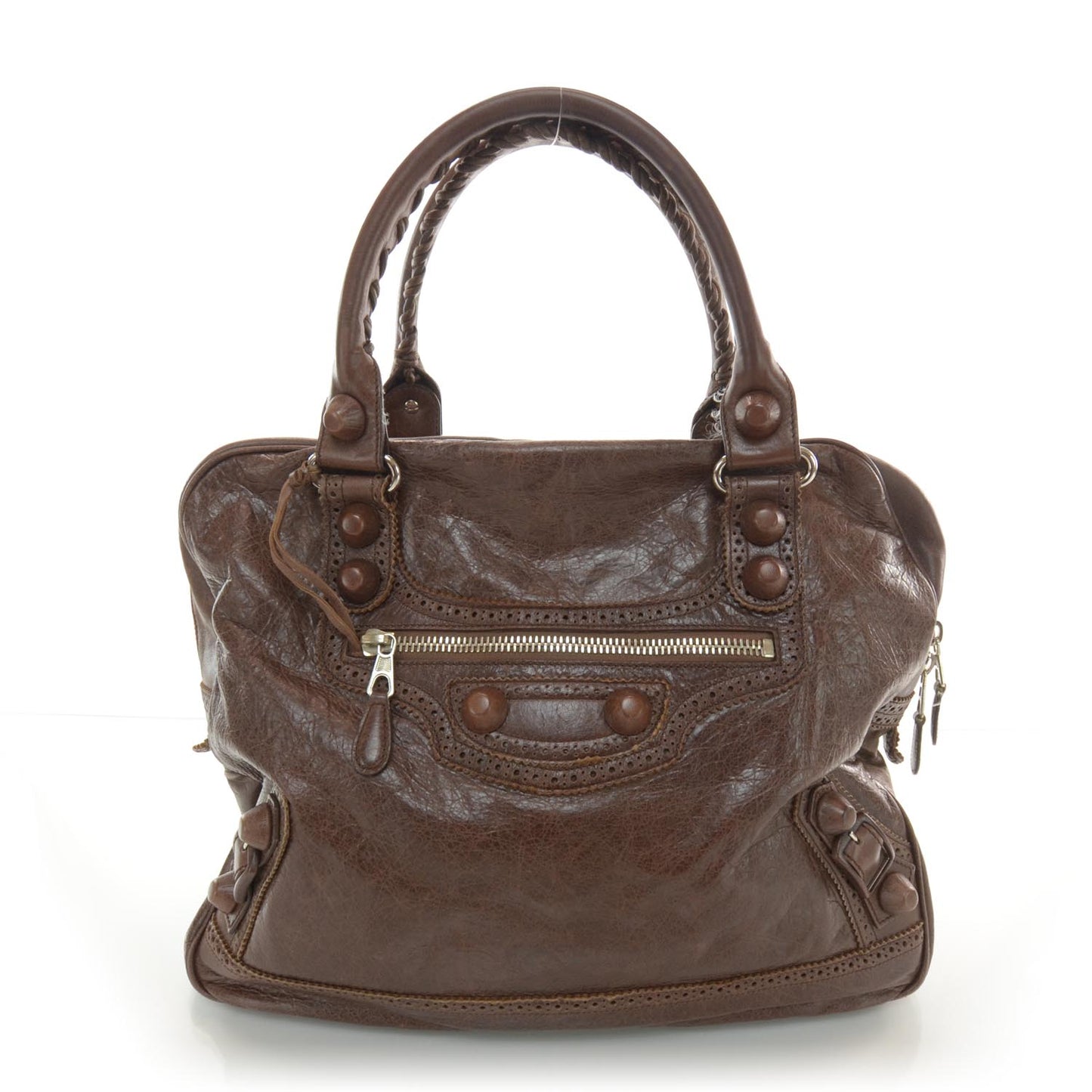 Agneau Giant Brogues Hardware Office Tote Chocolate Brown