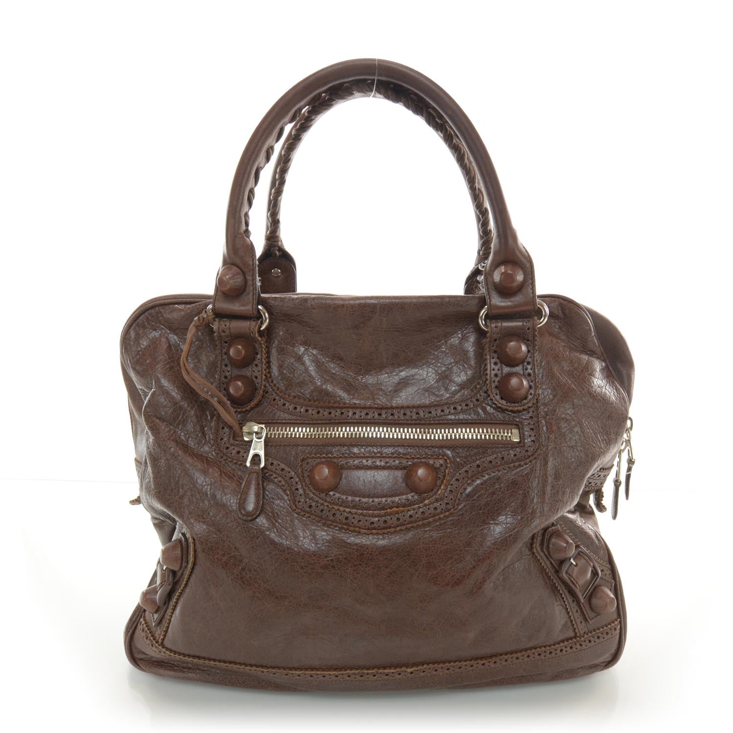 Balenciaga Agneau Giant Brogues Hardware Office Tote Chocolate Brown 1 of 7