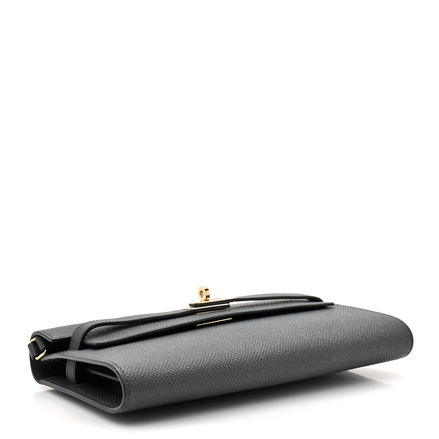Hermes Epsom Kelly Wallet To Go Cordage Gris Misty Prunoir Jaune Milton 4 of 12