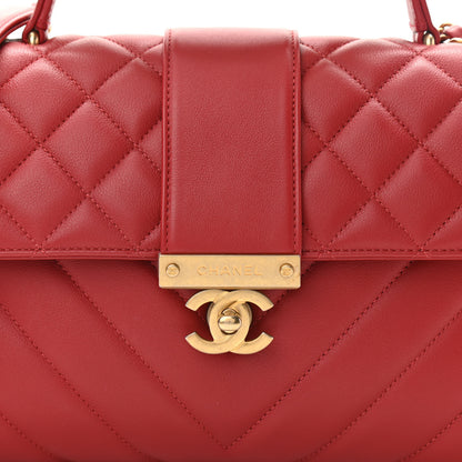 Chanel Calfskin Quilted Chevron In The City Bag Red 7 of 10