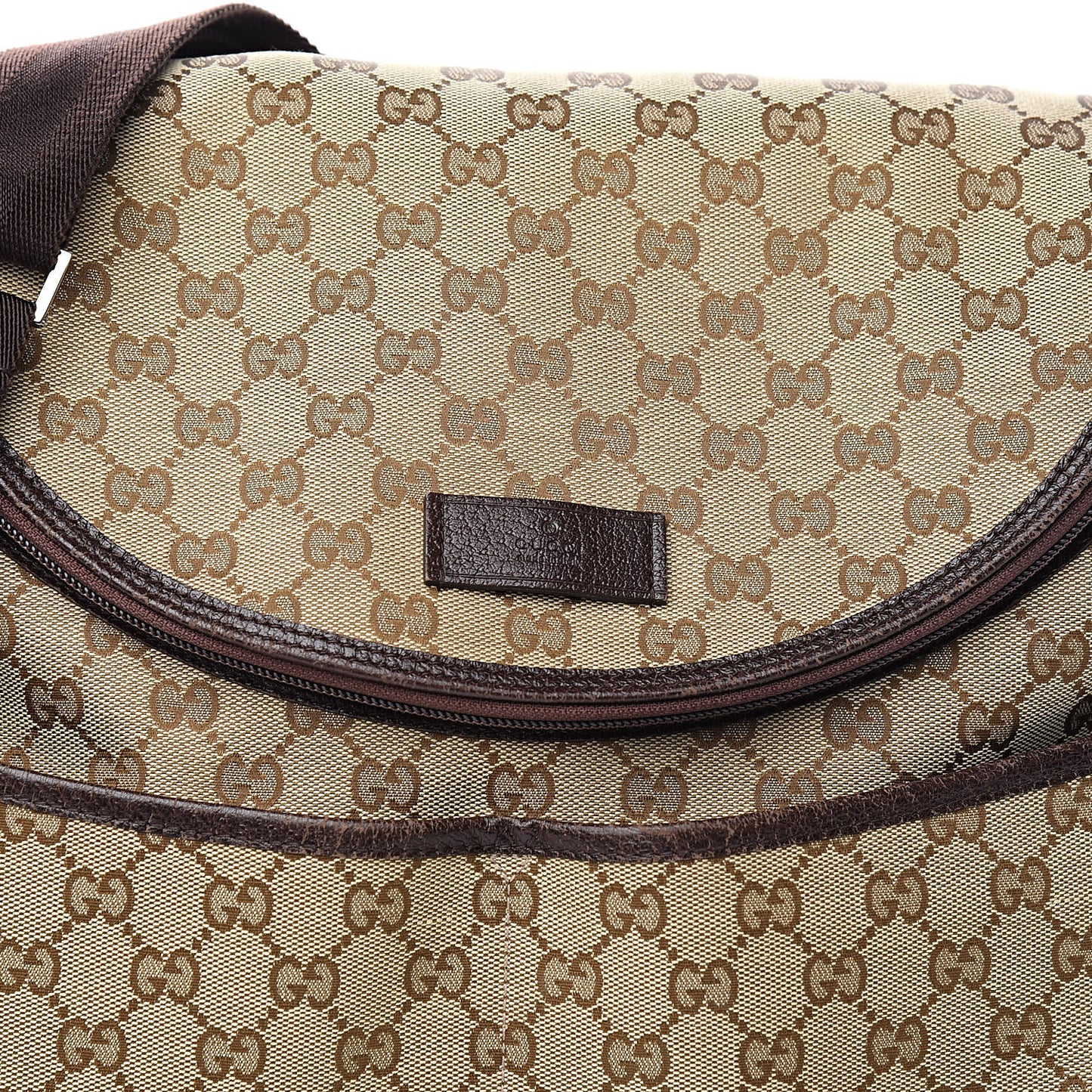 Monogram Natural Pigskin Large Diaper Bag Beige Ebony Cocoa Dark Chocolate