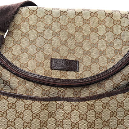 Gucci Monogram Natural Pigskin Large Diaper Bag Beige Ebony Cocoa Dark Chocolate 15 of 15
