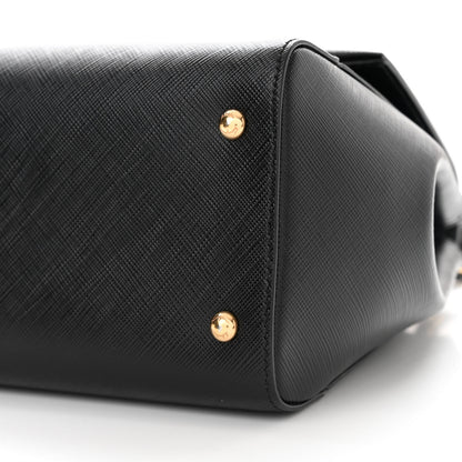 Salvatore Ferragamo Saffiano Carrie Shoulder Bag Black 10 of 13