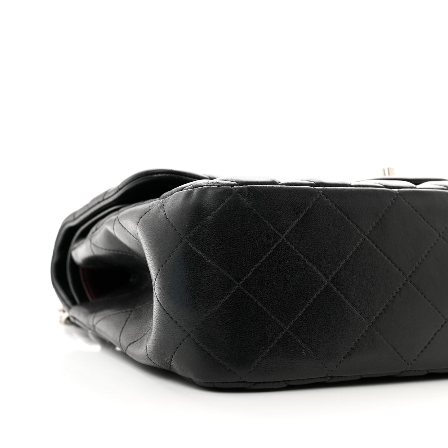 Lambskin Quilted Jumbo Double Flap Black