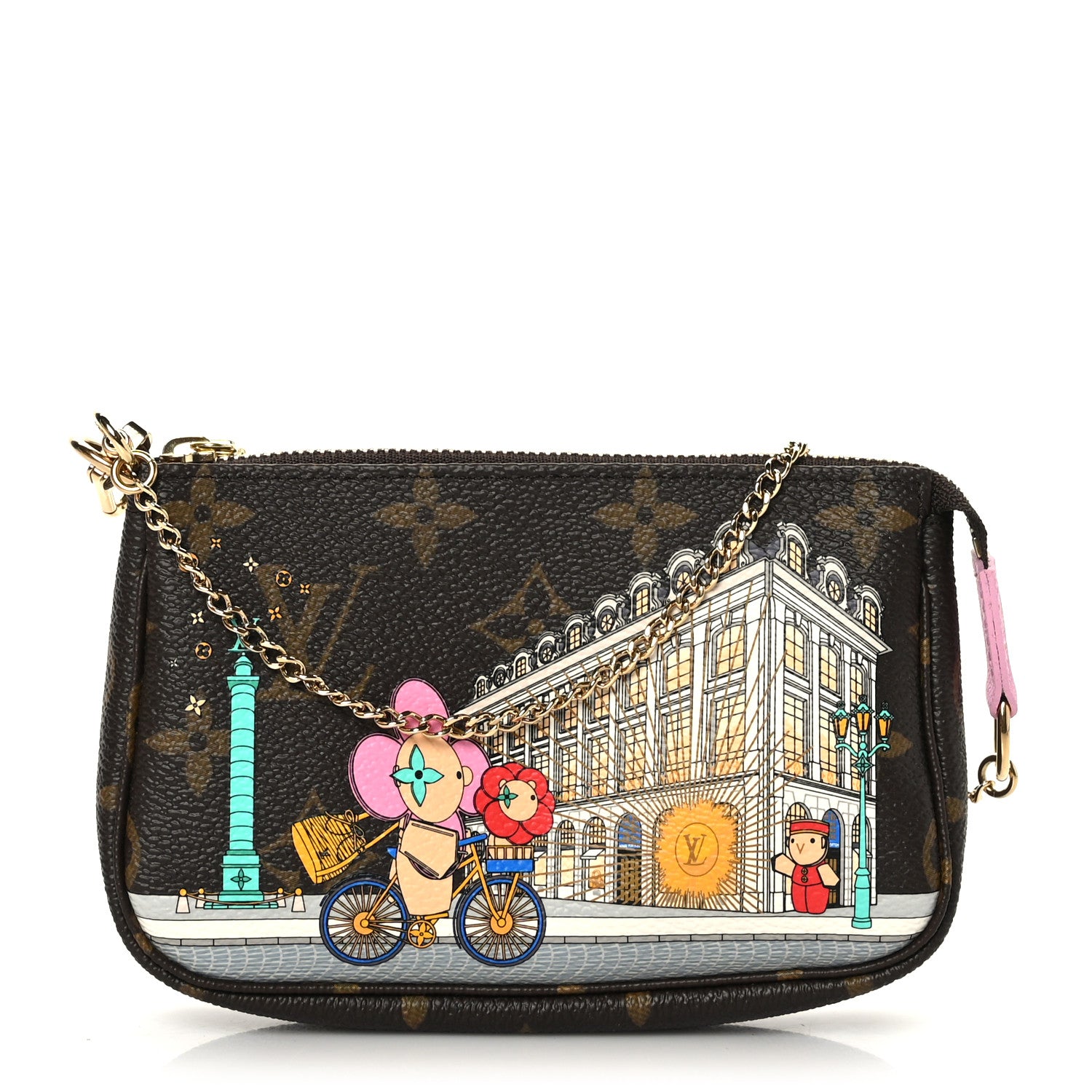 Louis Vuitton Monogram 2022 Christmas Animation Paris Mini Pochette Accessories Pink 1 of 8
