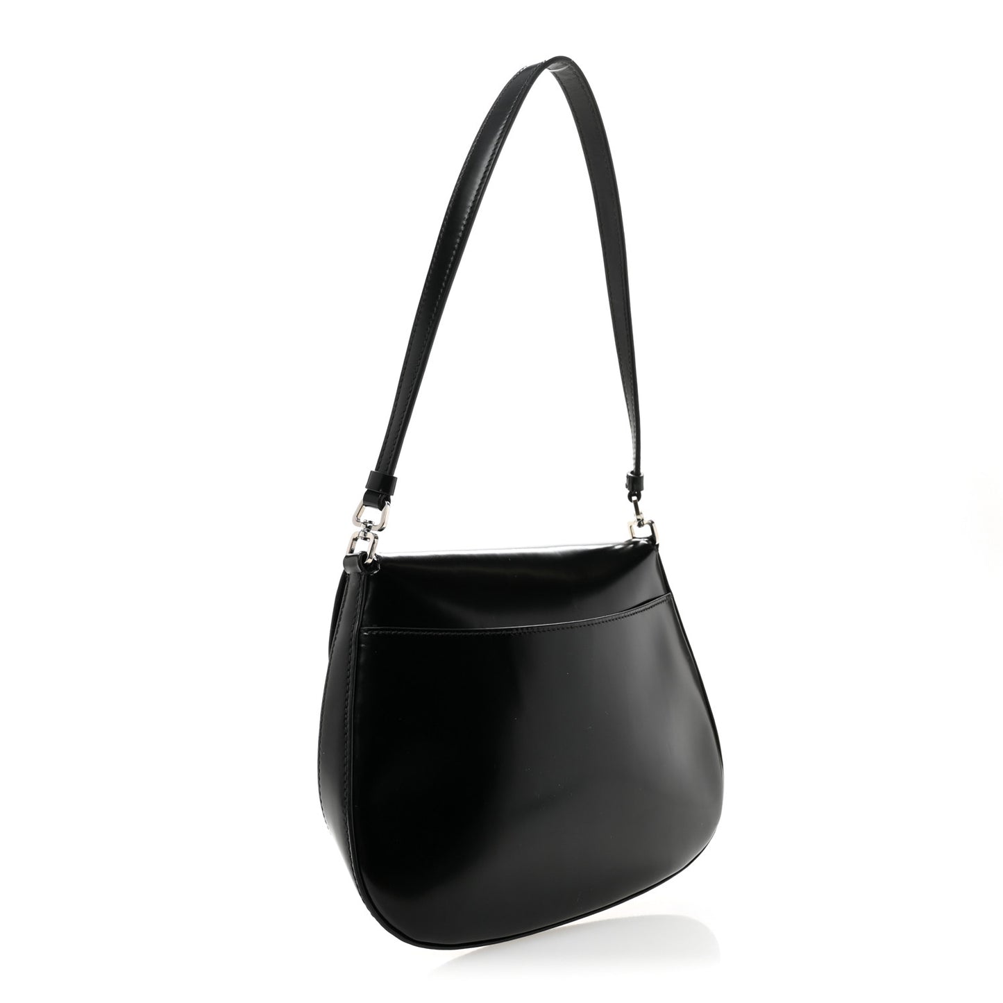Spazzolato Cleo Flap Shoulder Bag Black