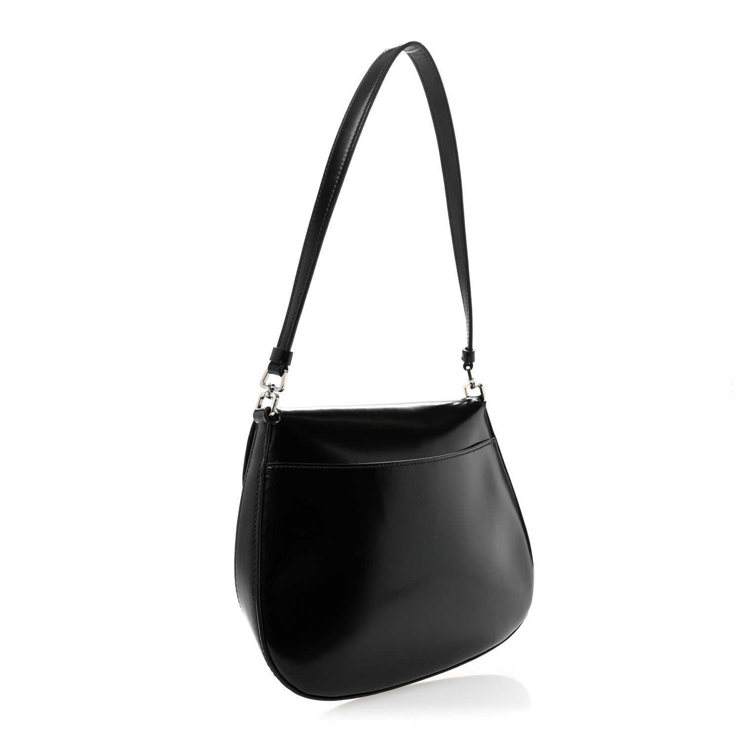 Prada Spazzolato Cleo Flap Shoulder Bag Black 3 of 11