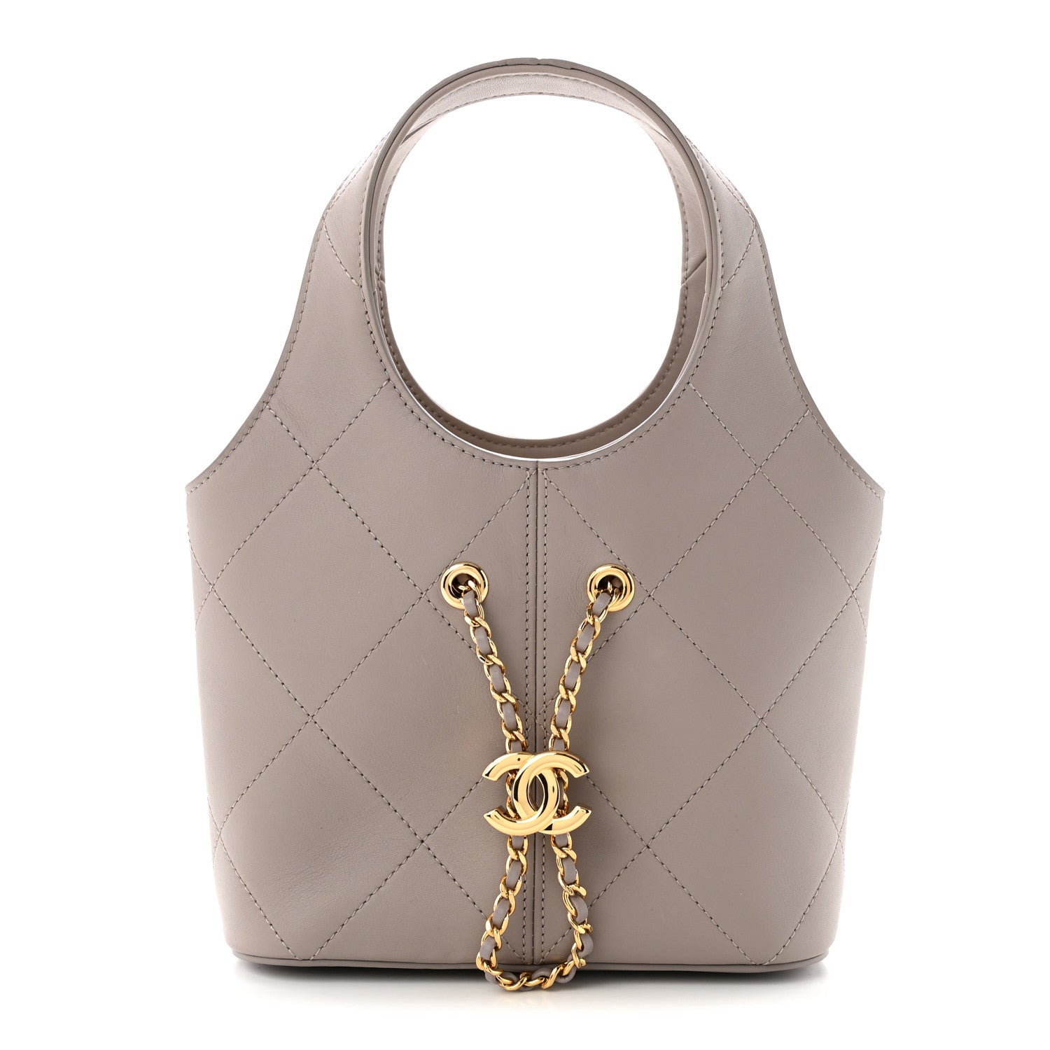 Chanel Calfskin Quilted Small Shopping Bag Grey 1 of 11