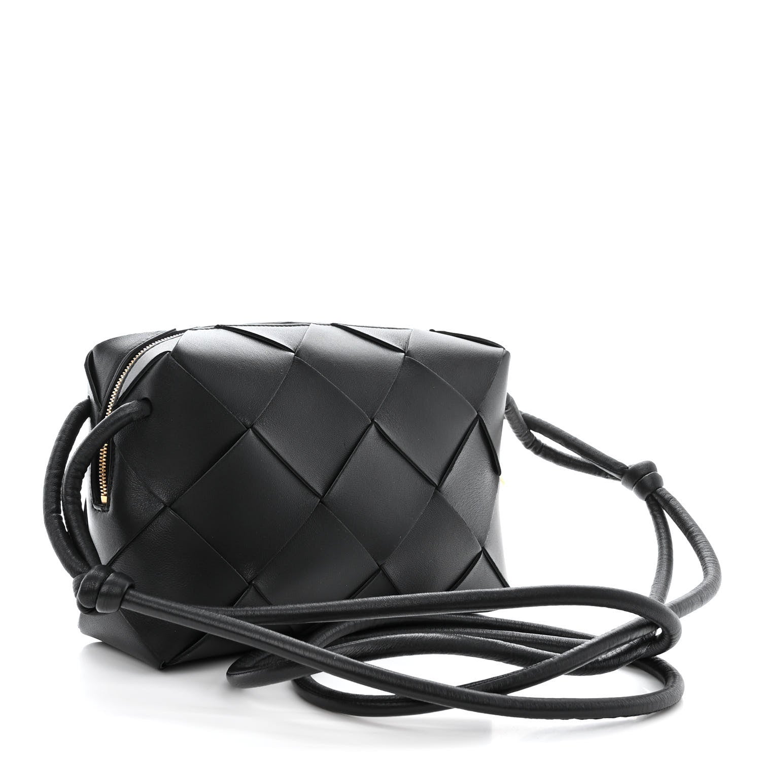 Bottega Veneta Lambskin Maxi Intrecciato Small Cassette Camera Bag Black 3 of 9