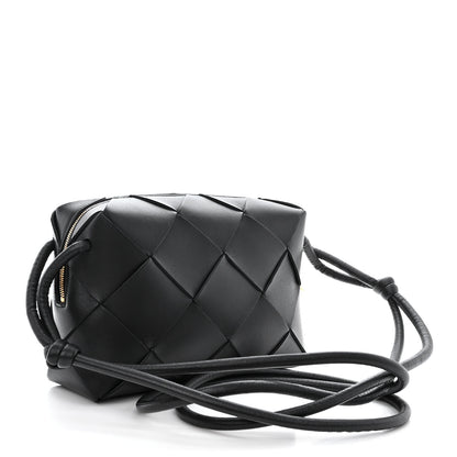 Bottega Veneta Lambskin Maxi Intrecciato Small Cassette Camera Bag Black 3 of 9
