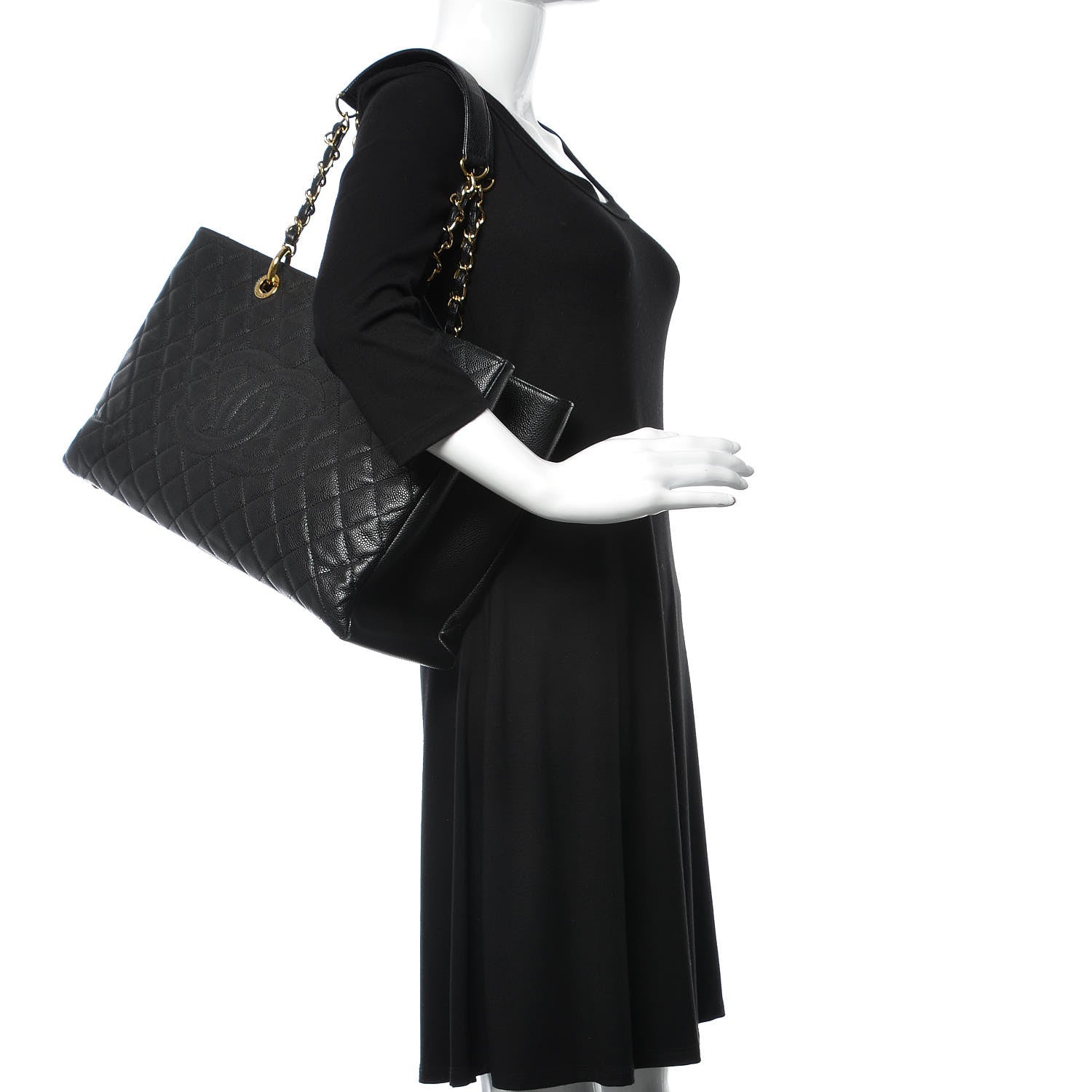 Chanel Caviar Quilted XL Grand Shopping Tote GST Black 2 of 9