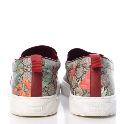 Gucci GG Supreme Monogram Tian Mens Dublin Slip On Sneakers 13 Beige Multicolor Red 7 of 14