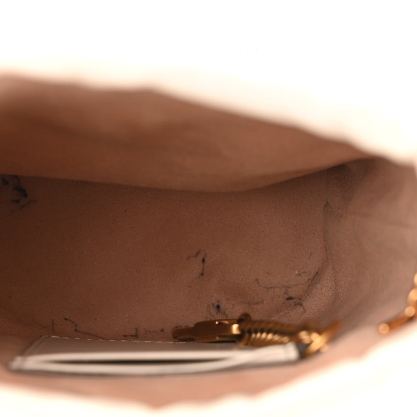 Calfskin Matelasse Mini GG Marmont 2.0 Bucket Bag White