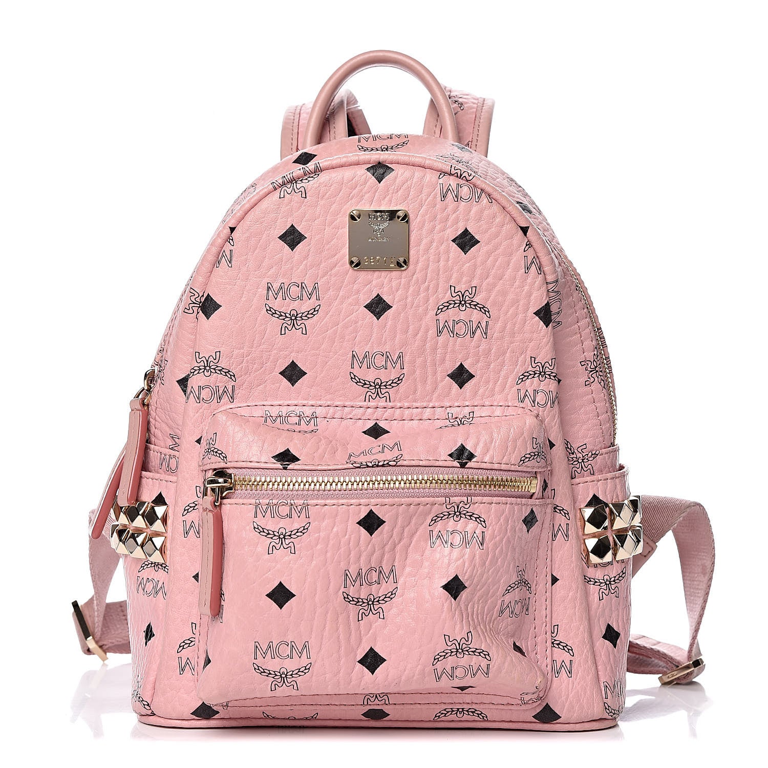MCM Visetos Side Stud Mini Stark Backpack Pink 1 of 12