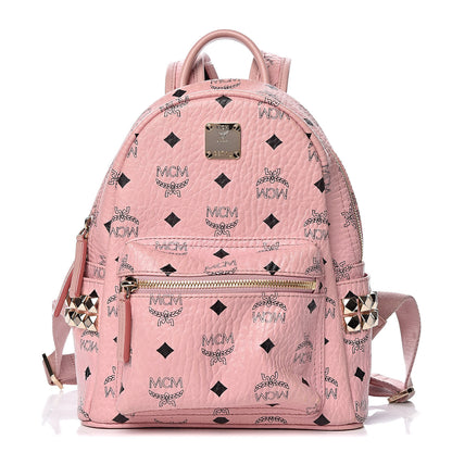 MCM Visetos Side Stud Mini Stark Backpack Pink 1 of 12
