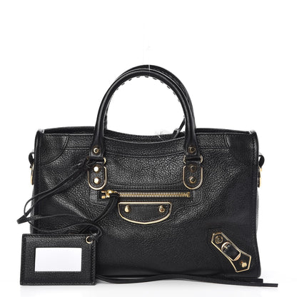 Balenciaga Chevre Gold Metallic Edge Hardware S City Black 1 of 8