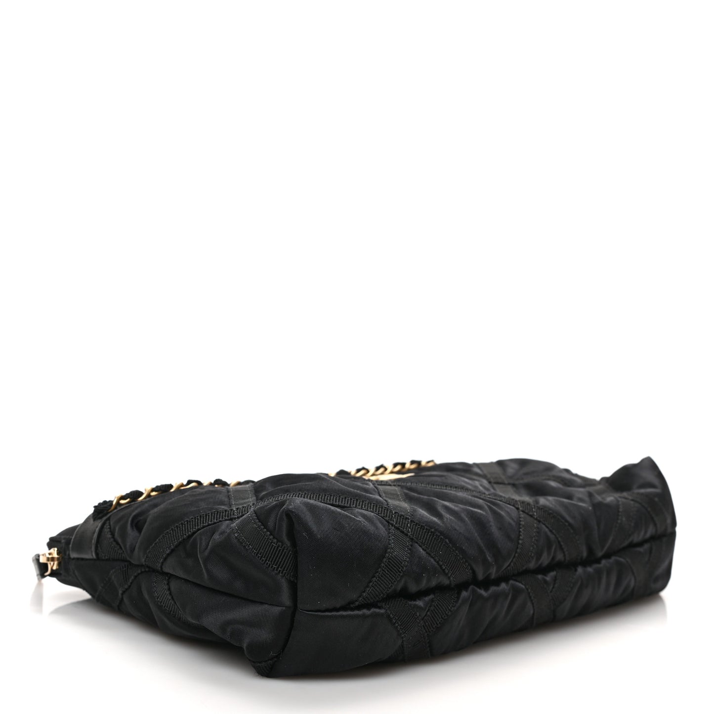 Nylon Grosgrain Large Lifestyle Pouch With Foldable Tote Black