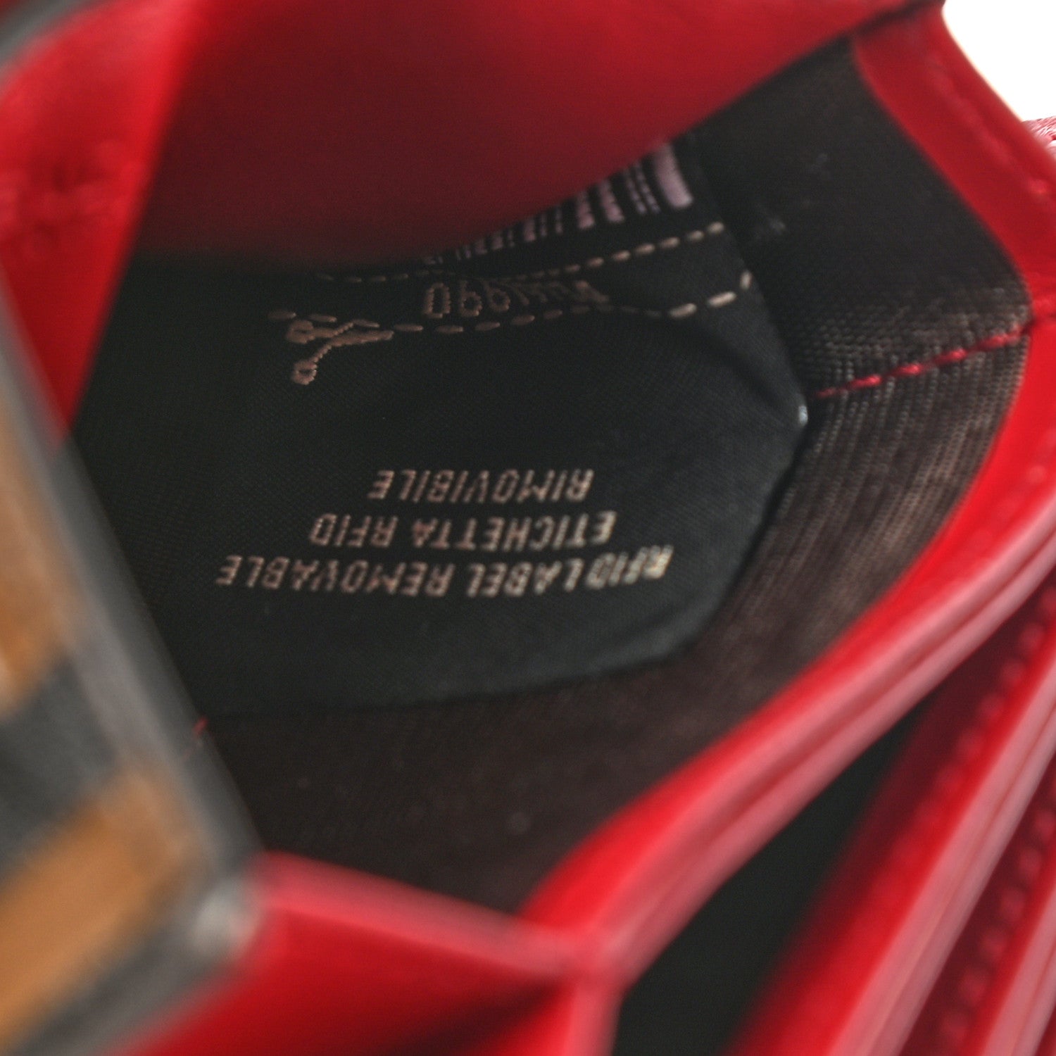 Fendi Vitello Cruise F is Fendi Bi-Color FF 1974 Embossed Gusseted Card Holder Maya Black Rosso 7 of 8