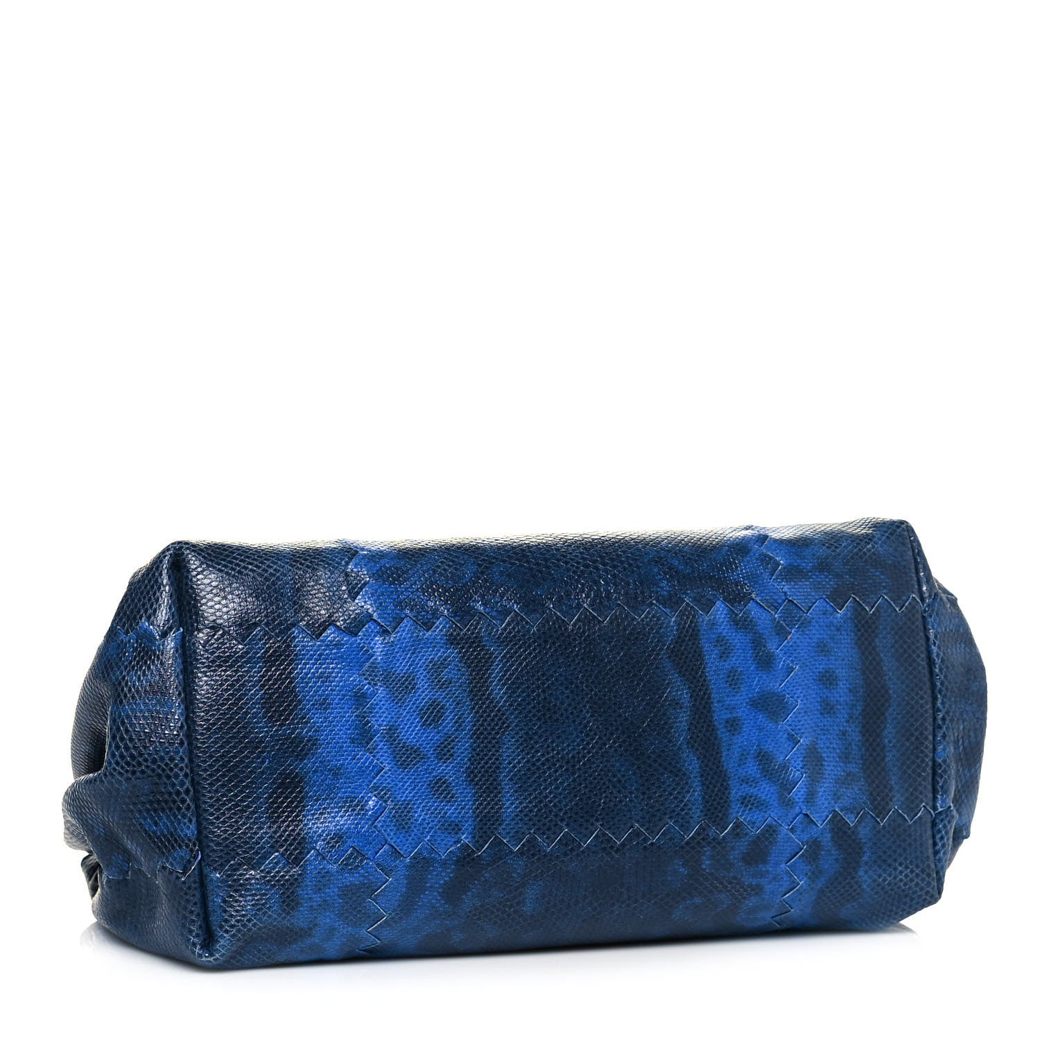 Bottega Veneta Nappa Lizard Intrecciato Flap Shoulder Bag Blue 4 of 13