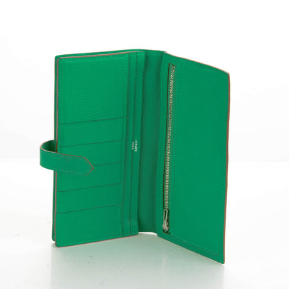 Hermes Chevre Mysore Bearn Gusset Wallet Menthe 5 of 7