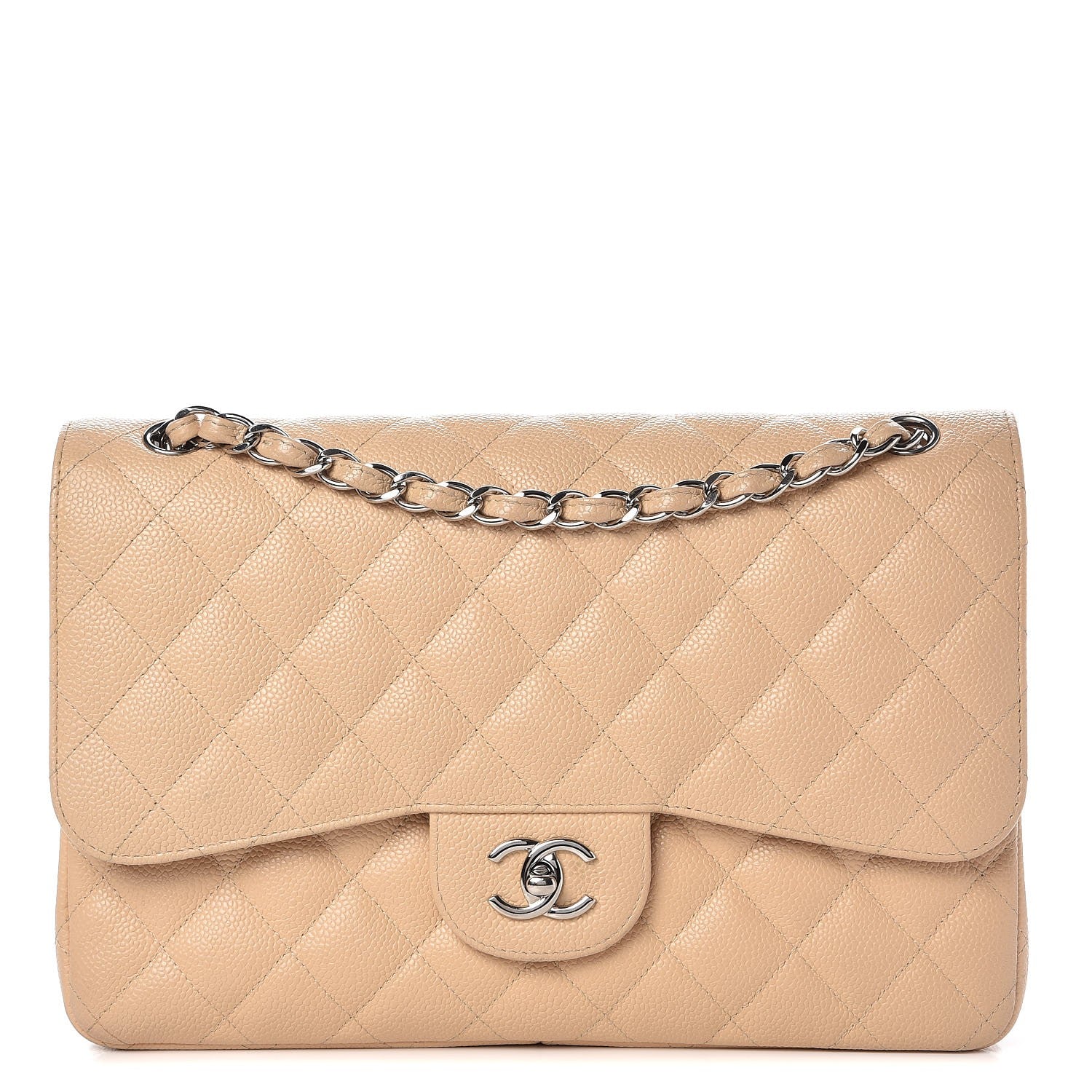 Chanel Caviar Quilted Jumbo Double Flap Beige Clair 1 of 12