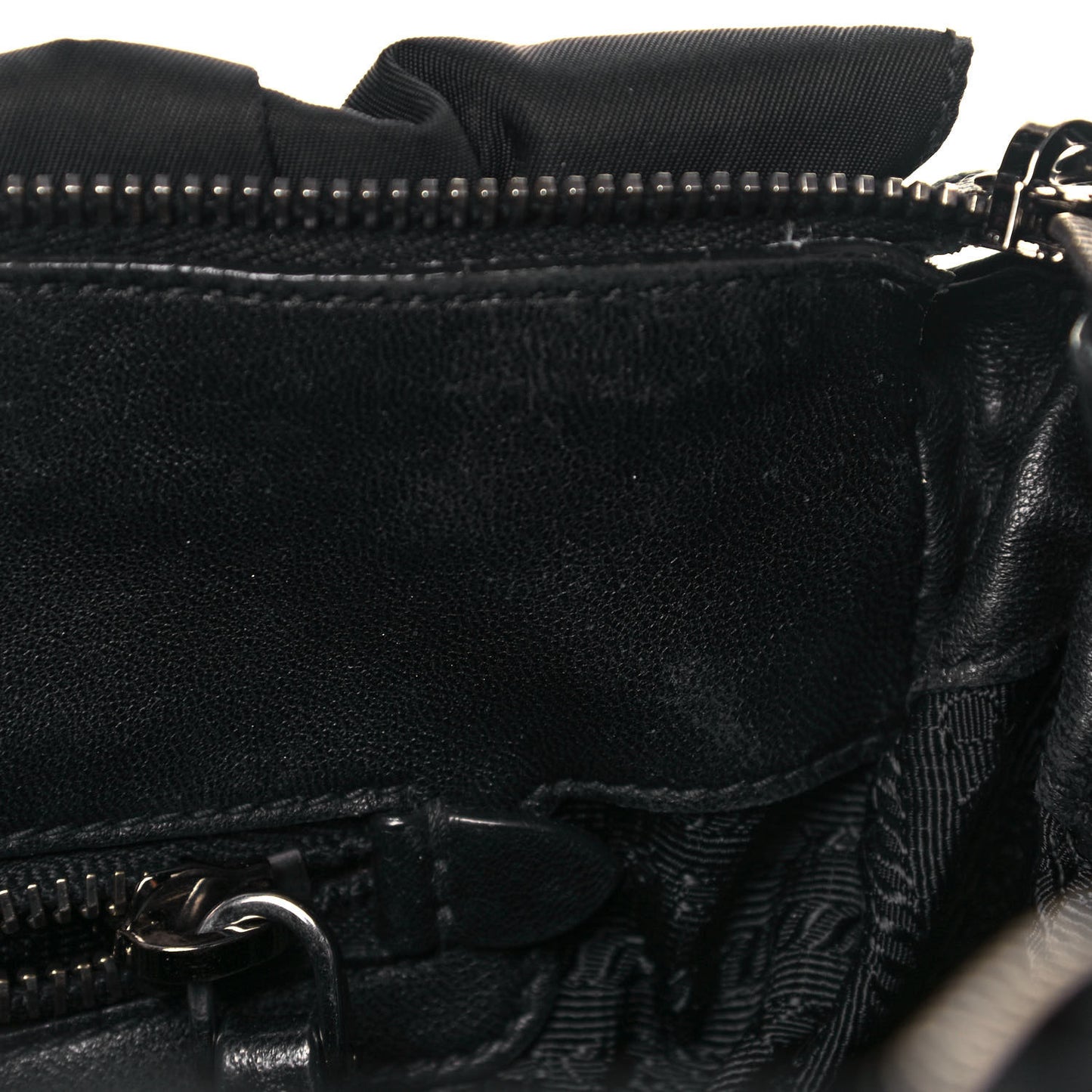 Tessuto Nylon Nappa Braided Gaufre Shopping Satchel Black