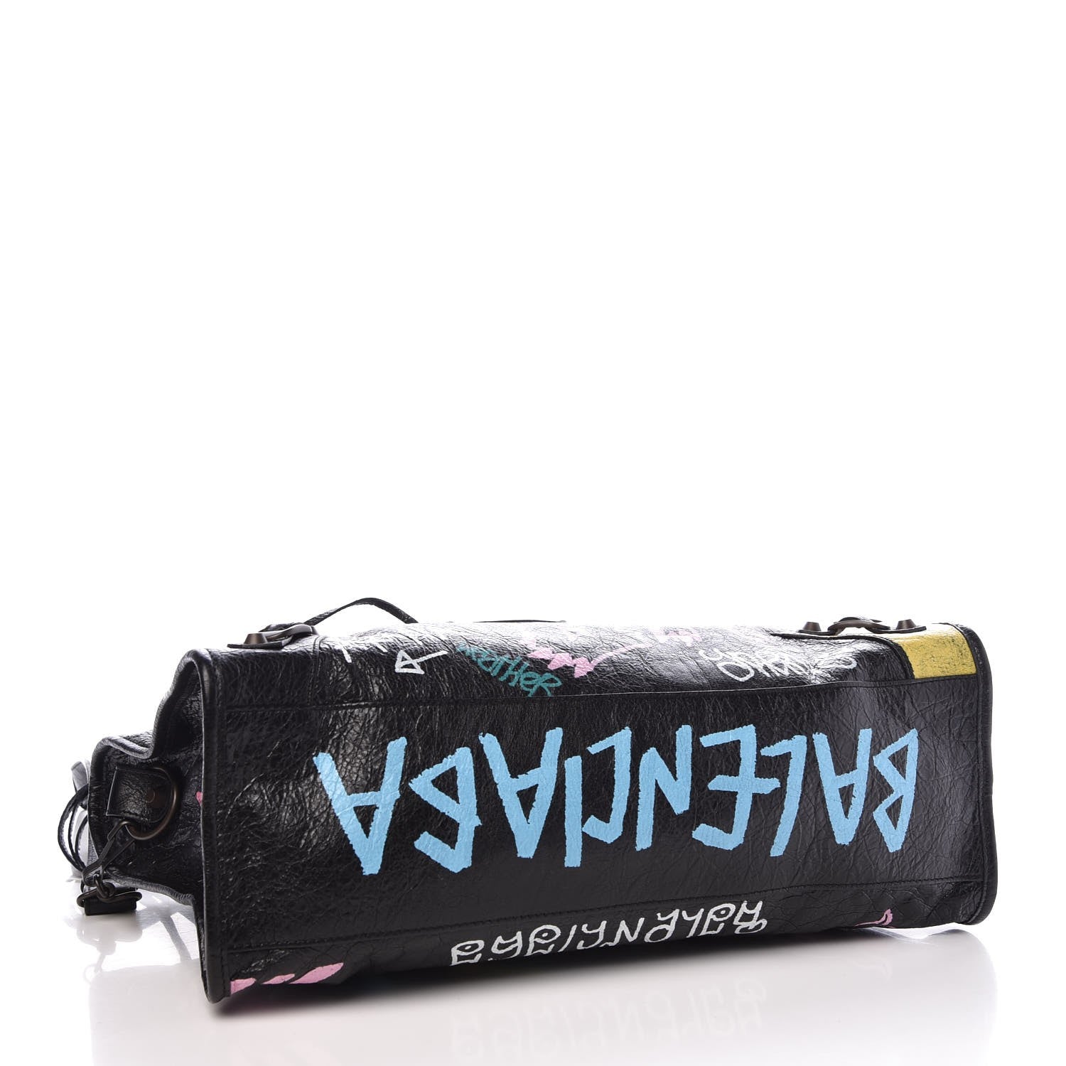 Balenciaga Agneau Graffiti All Over Classic Hardware City Black Multicolor 5 of 8