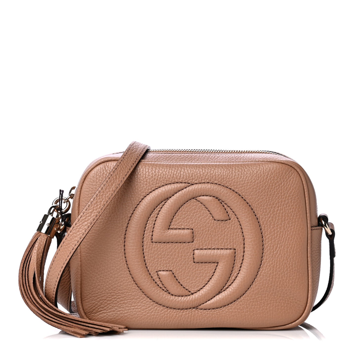 Pebbled Calfskin Small Soho Disco Bag Camelia