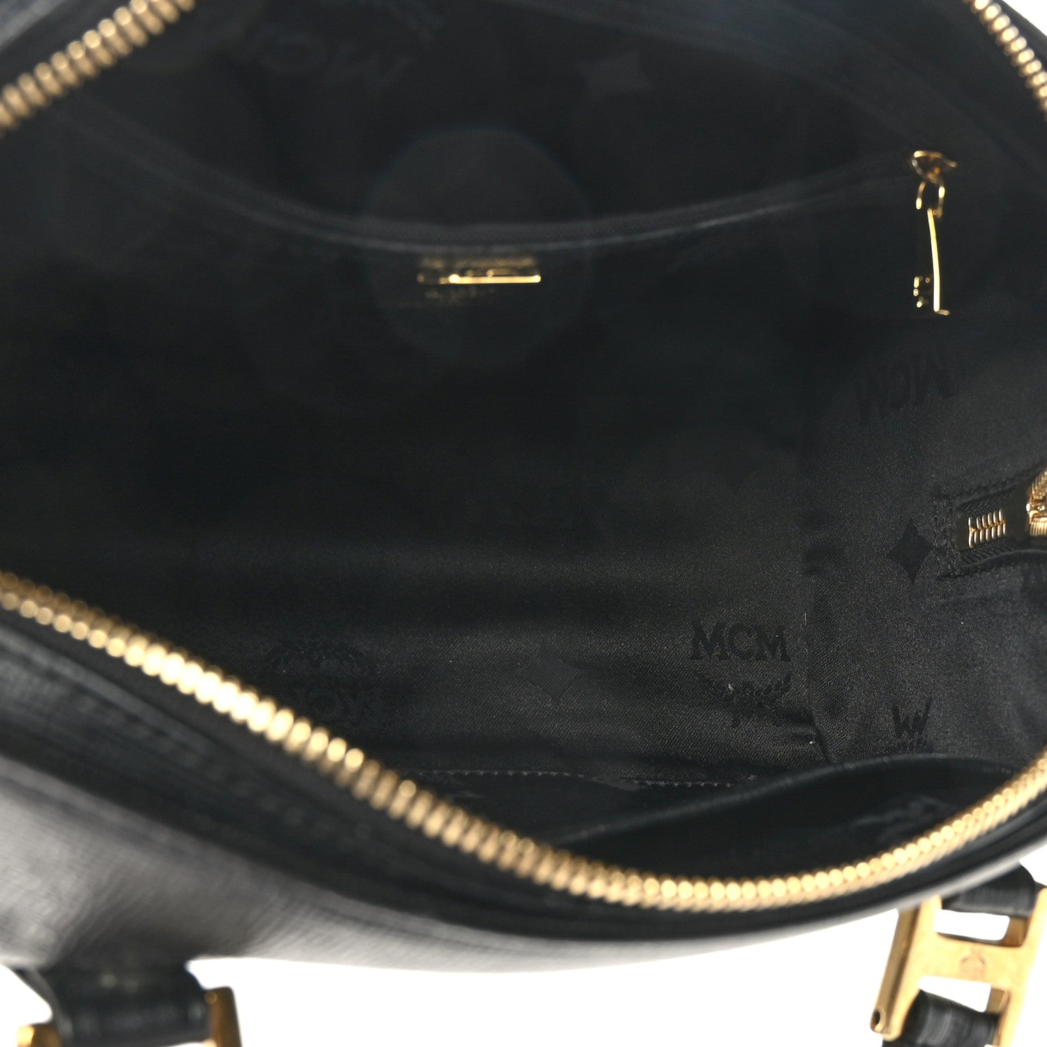 MCM Calfskin Studded Barrel Bag Black 5 of 8