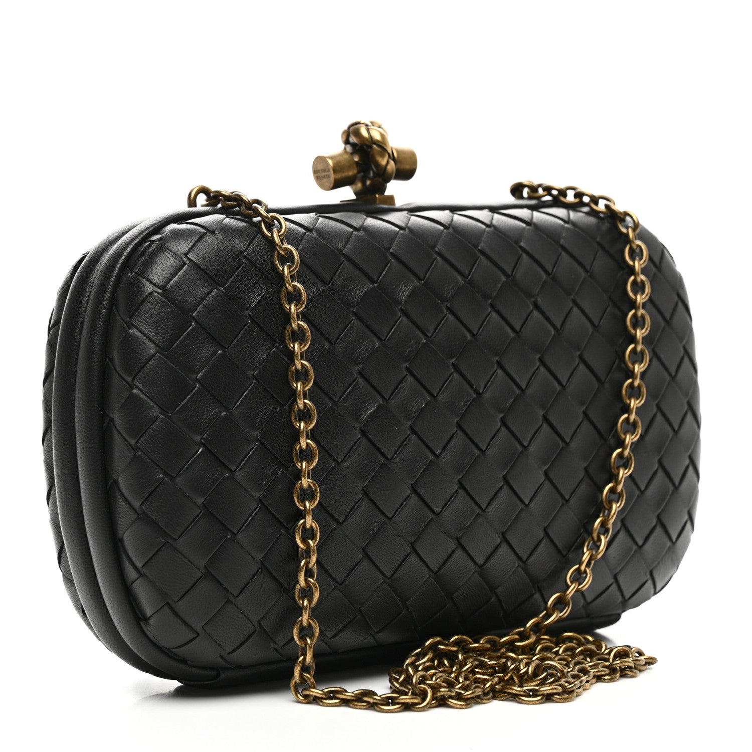 Bottega Veneta Nappa Intrecciato Chain Knot Clutch Black 3 of 9