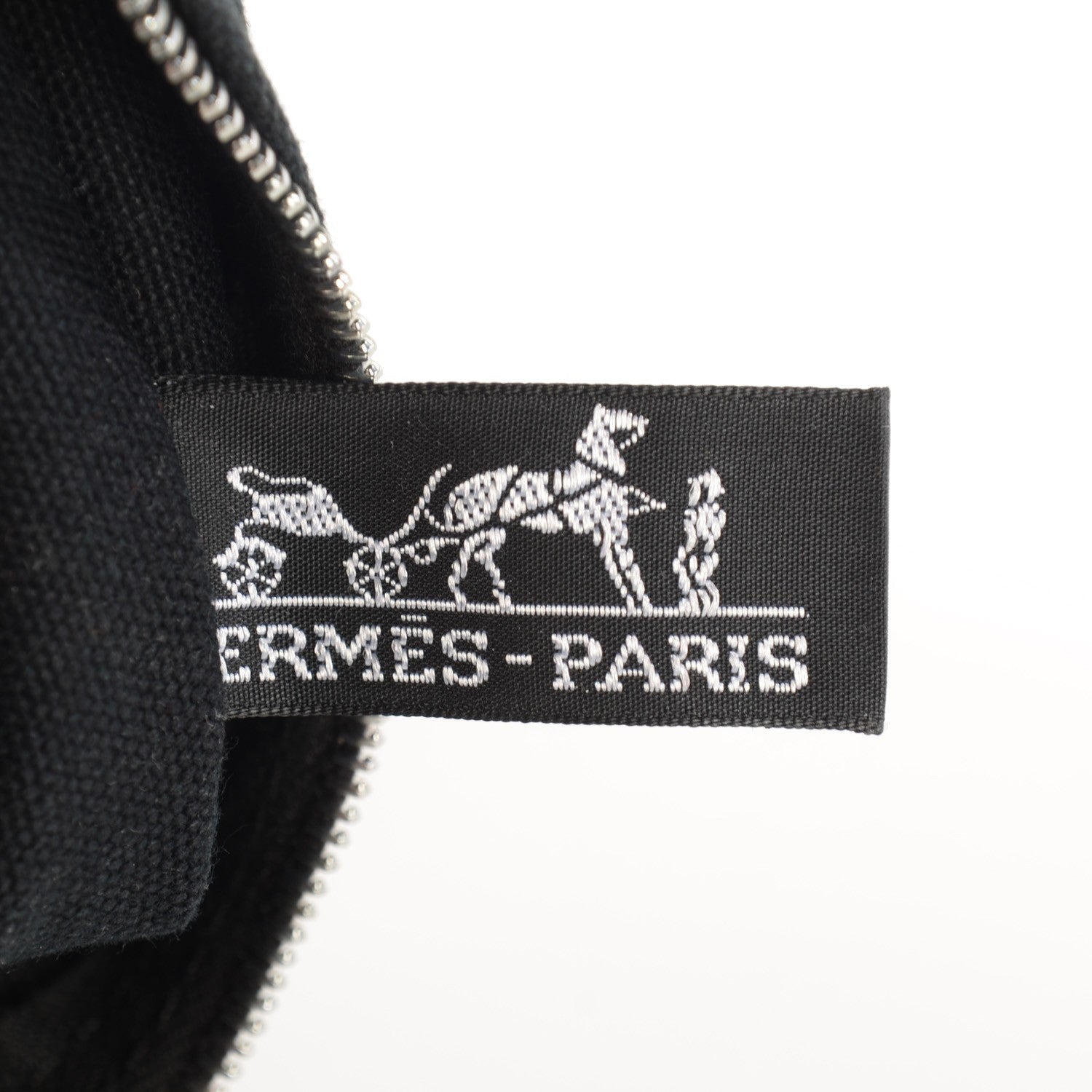 Hermes Canvas Striped Cannes MM Black White 10 of 10
