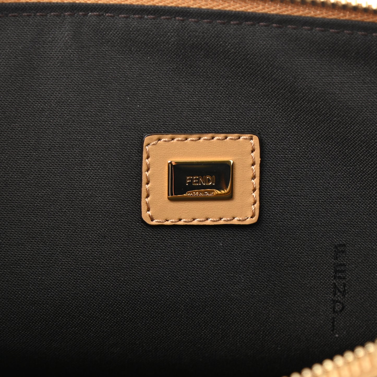 Vitello King Logo Embossed Large Flat Pouch Miele Scuro