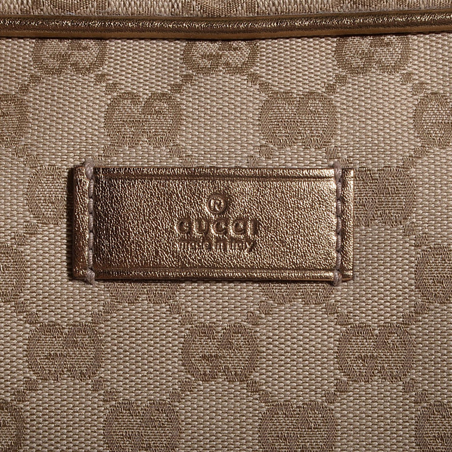 GG Monogram Web Medium Collapsible Carry On Duffle Beige Gold