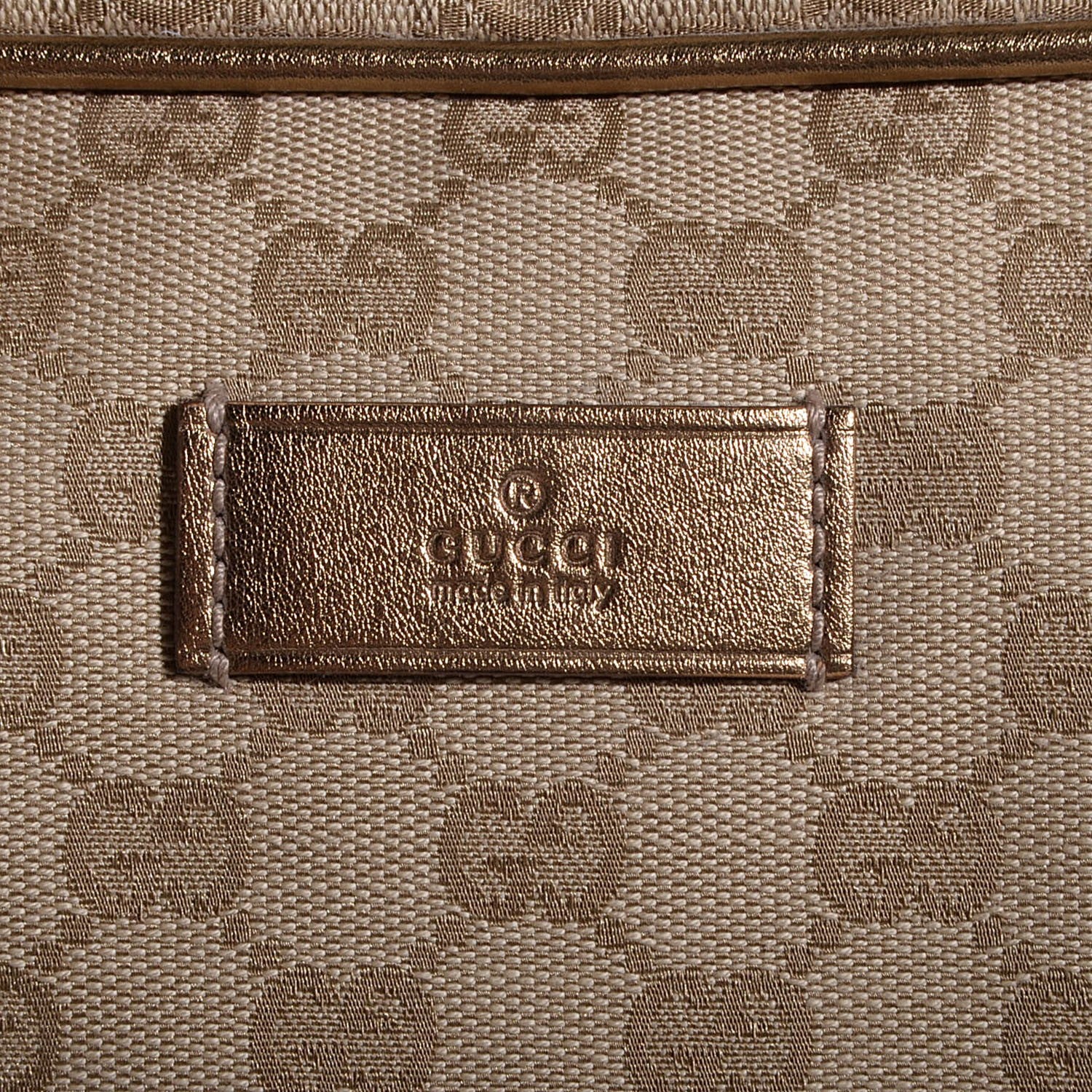 Gucci GG Monogram Web Medium Collapsible Carry On Duffle Beige Gold 8 of 8