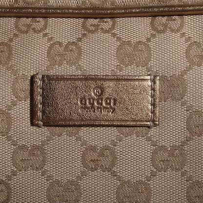 Gucci GG Monogram Web Medium Collapsible Carry On Duffle Beige Gold 8 of 8