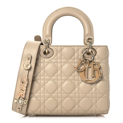 Christian Dior Lambskin Cannage Small Lucky Badges My Lady Dior Beige 1 of 18