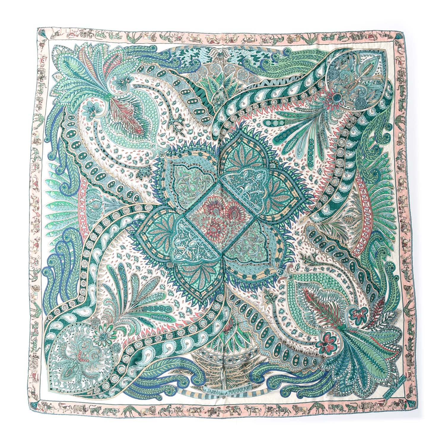 専用です。エルメス カレ140 Le Jardin de la Maharani Hermes Cashmere Silk Le Jardin De La Maharani Shawl 140 757088