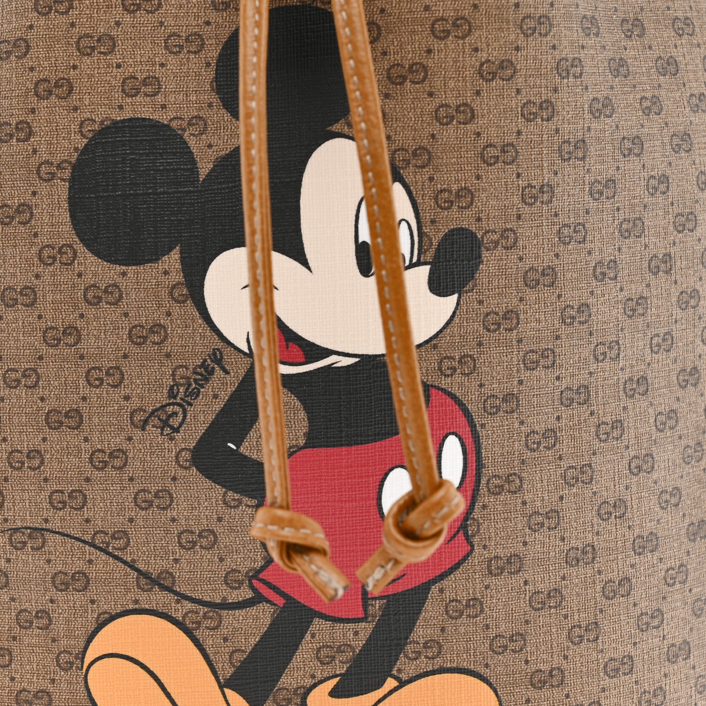 X DISNEY Mini Vintage GG Supreme Monogram Bucket Bag Beige Vintage Sun Oil