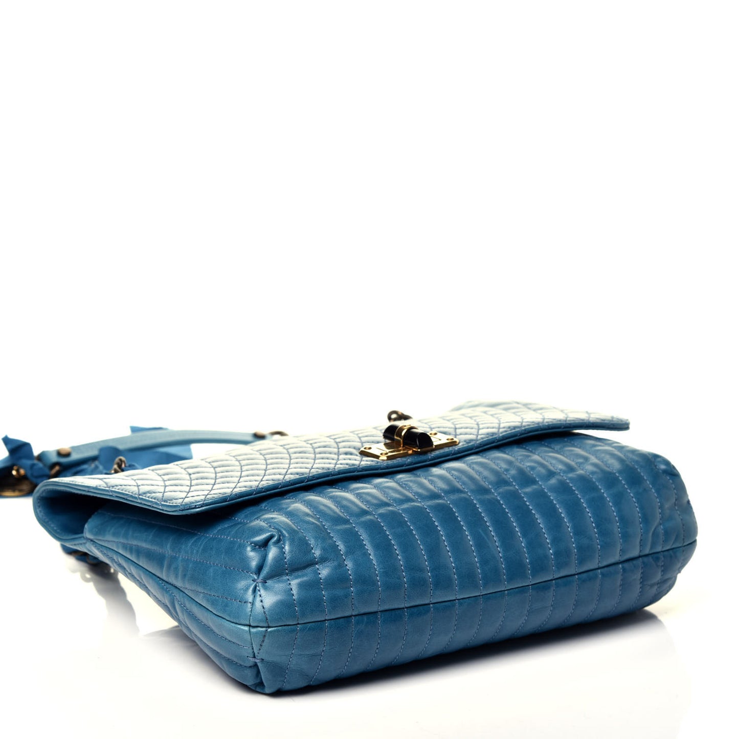 Calfskin Quilted Medium Happy Shoulder Bag Blue